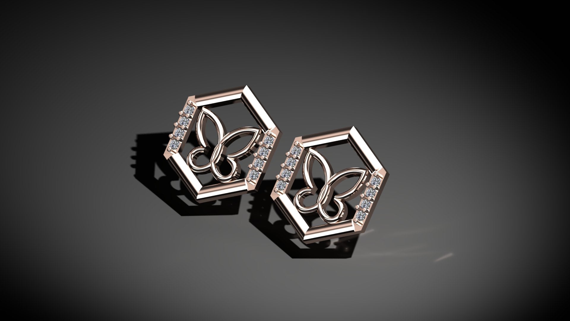 Diamond Butterfly Earrings