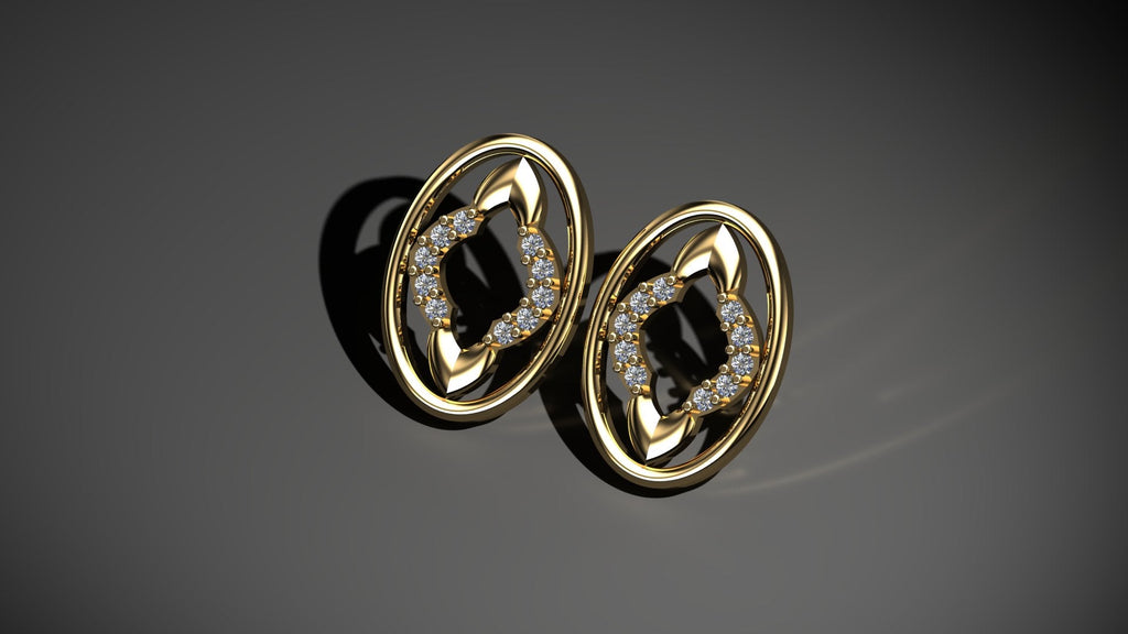 Diamond Floral Earrings