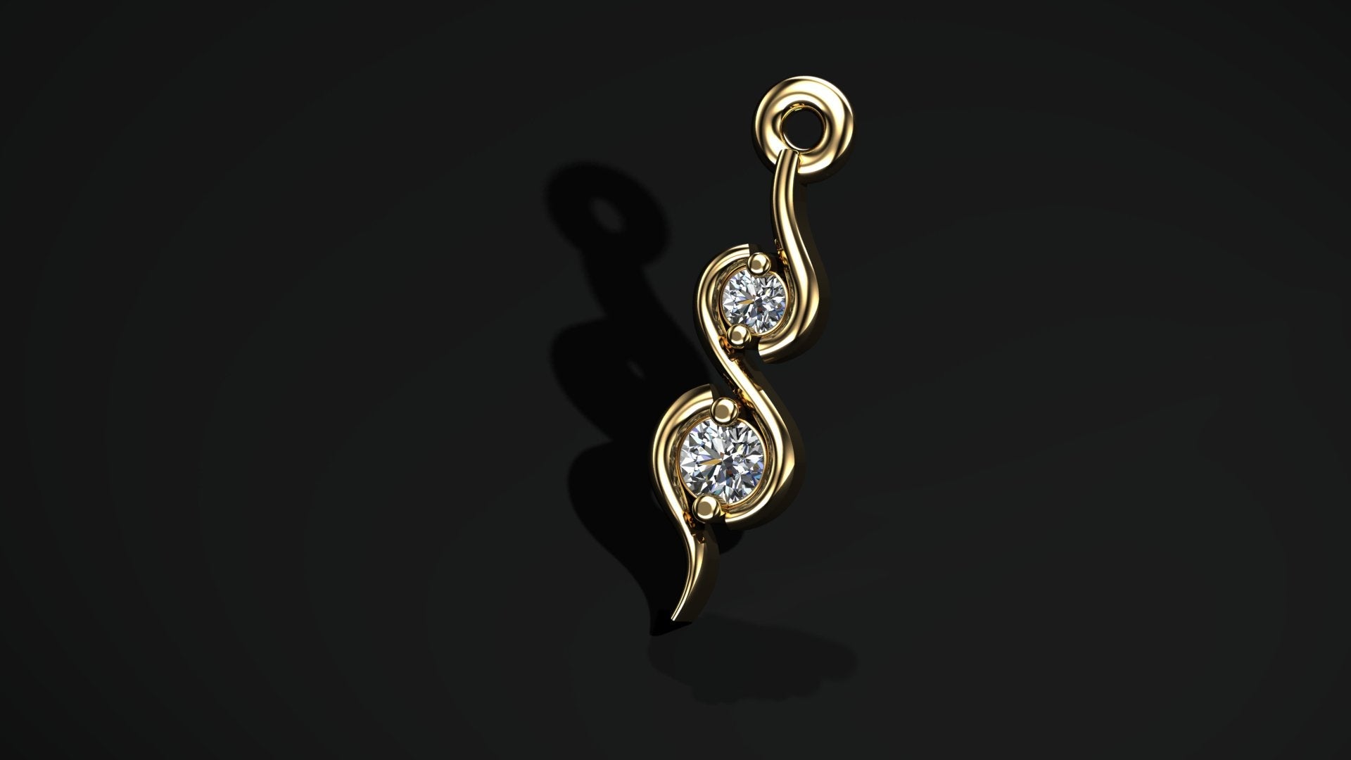 Golden Twirl Duo Pendant