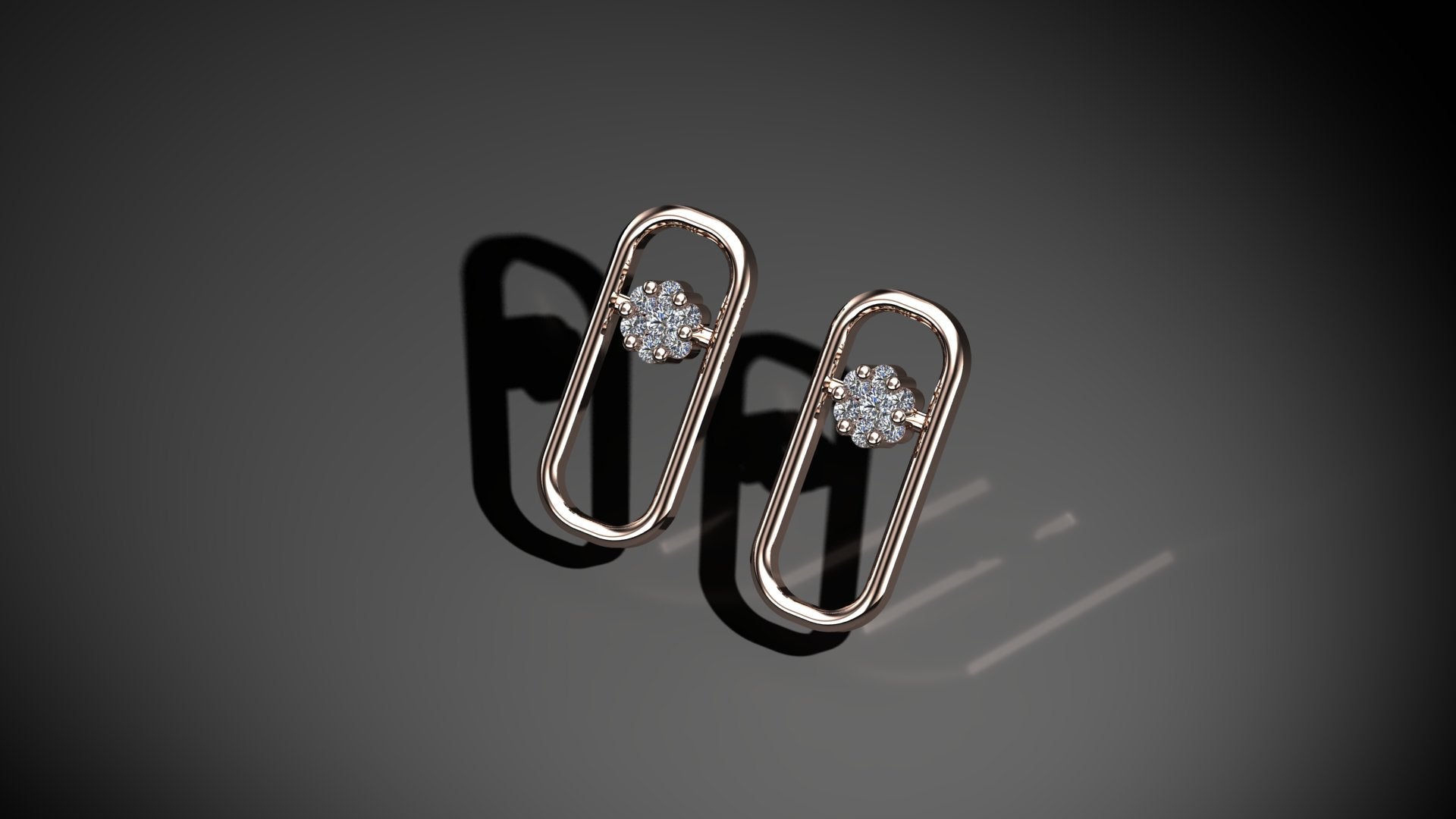 Shimmered Diamond Earrings