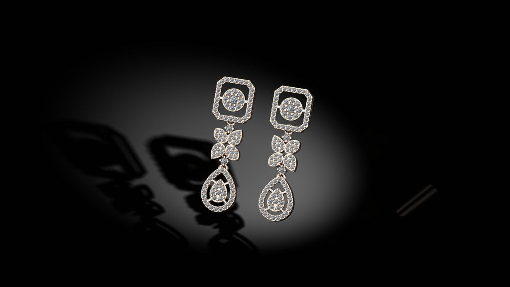 Exquisite Rose Gold Diamond Earrings