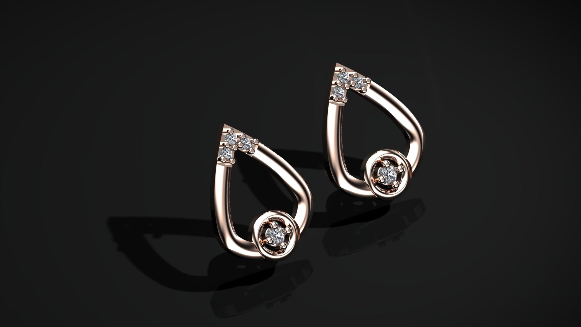 Diamond Tear Drop Earrings