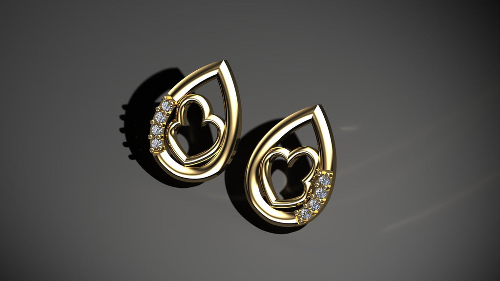 Tear Drop Stud Earrings