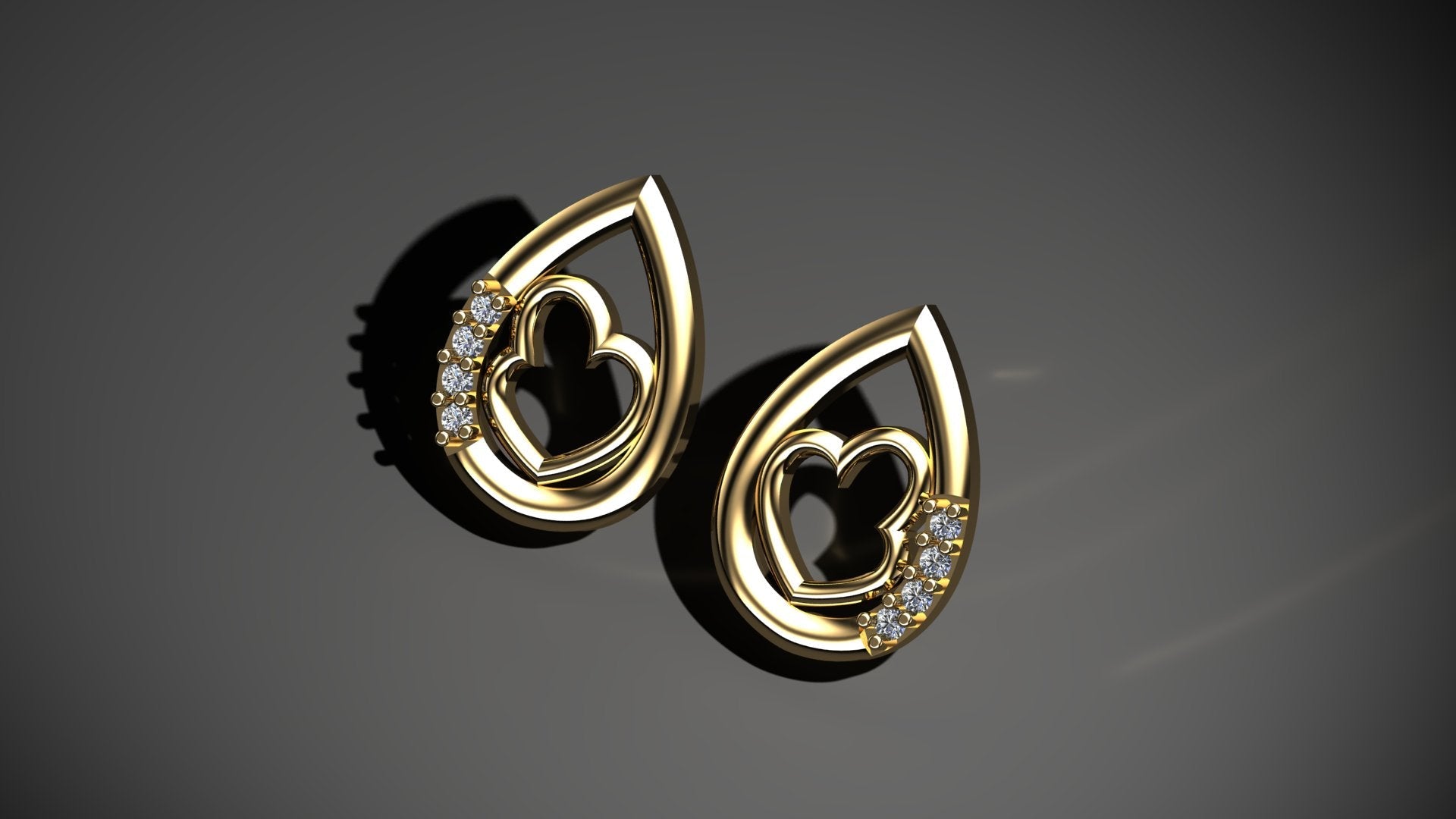 Tear Drop Stud Earrings