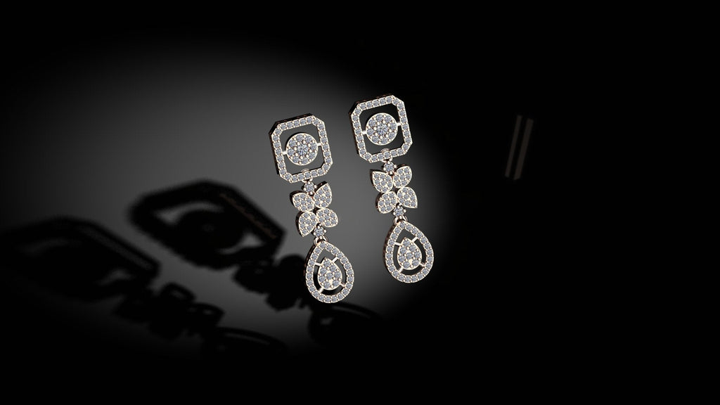 Exquisite Rose Gold Diamond Earrings