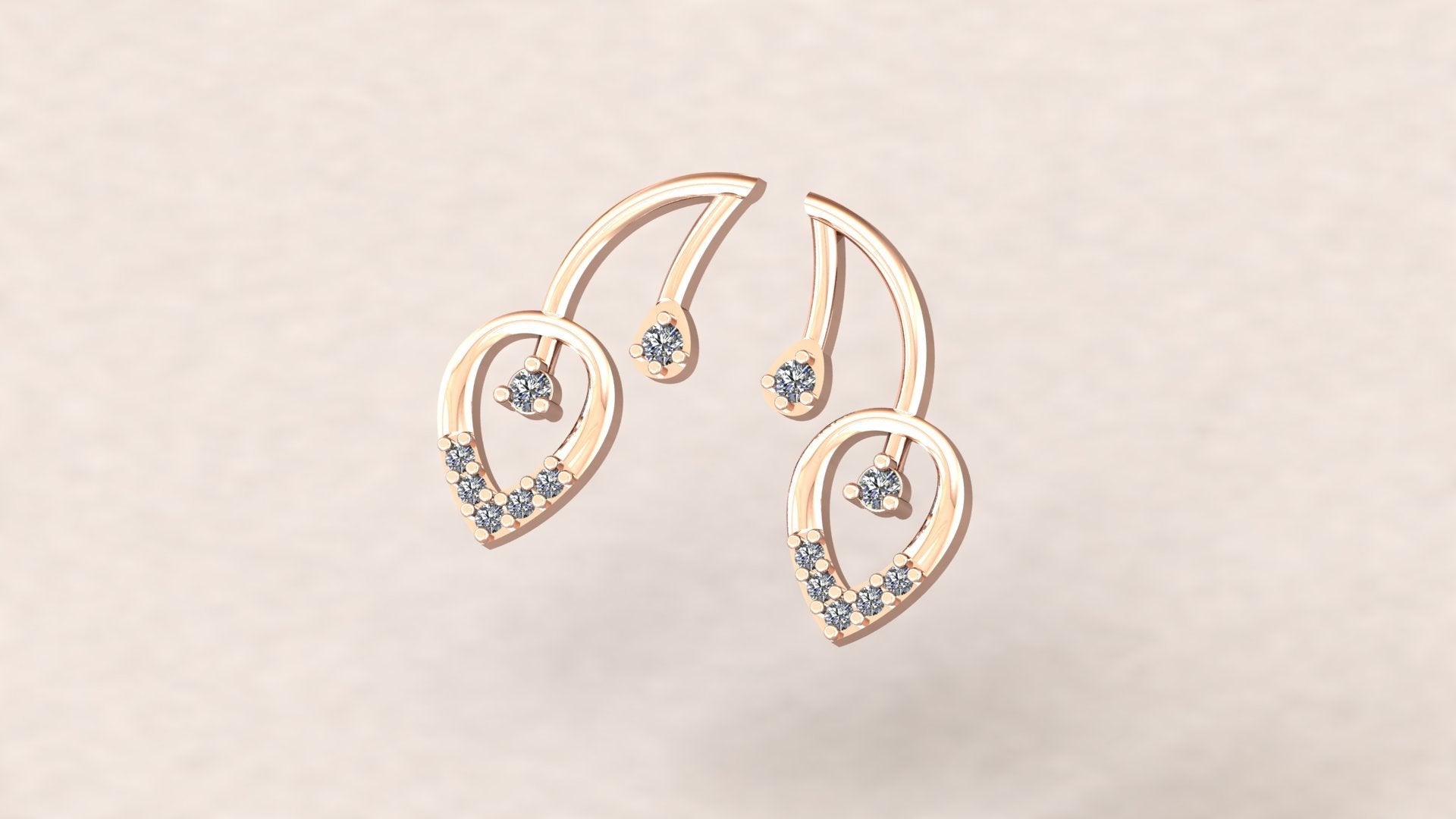 Diamond Leafe Earrings