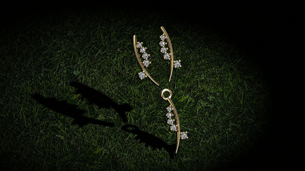 Golden Cascade Pendant with Earrings