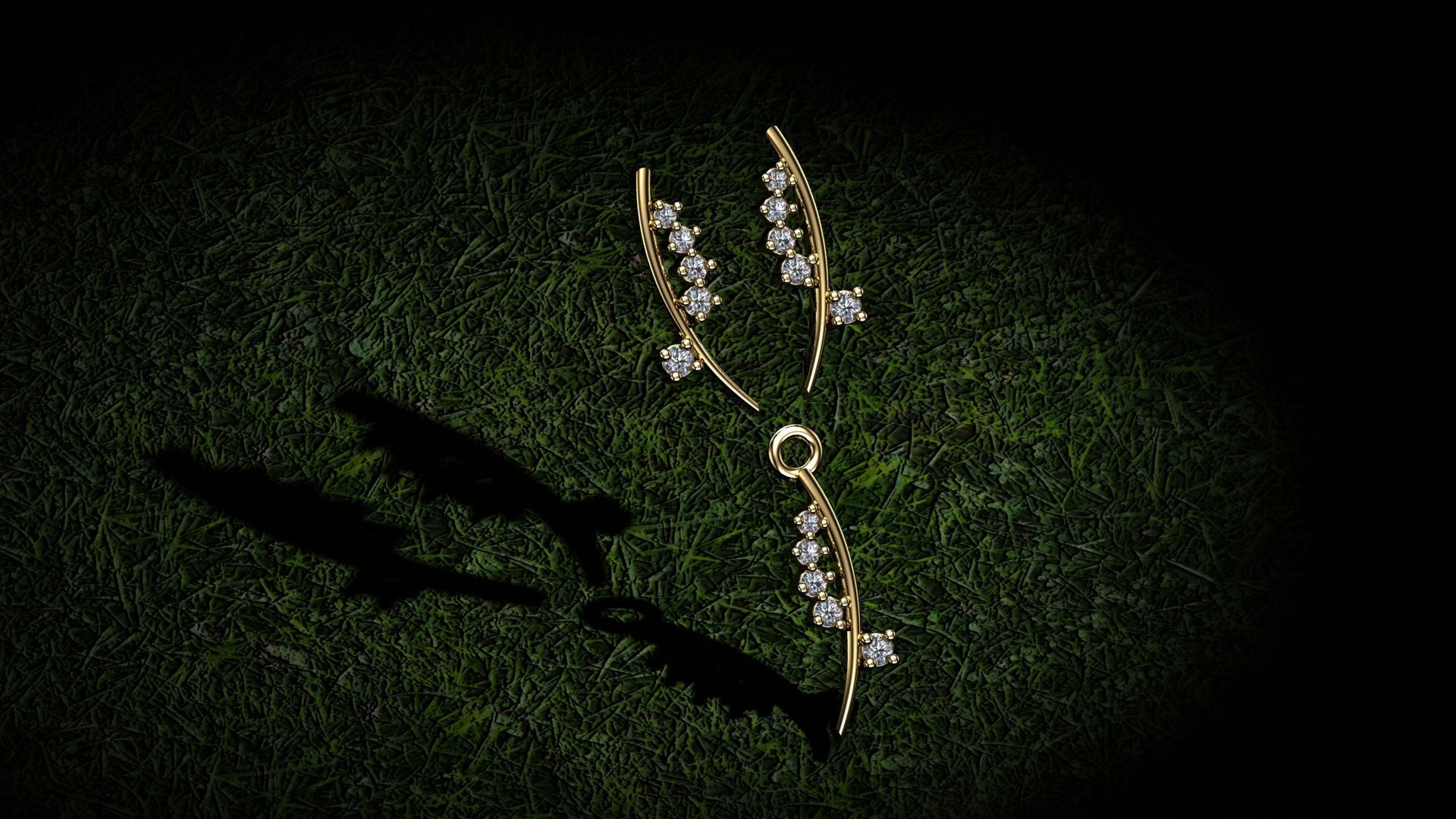 Golden Cascade Pendant with Earrings