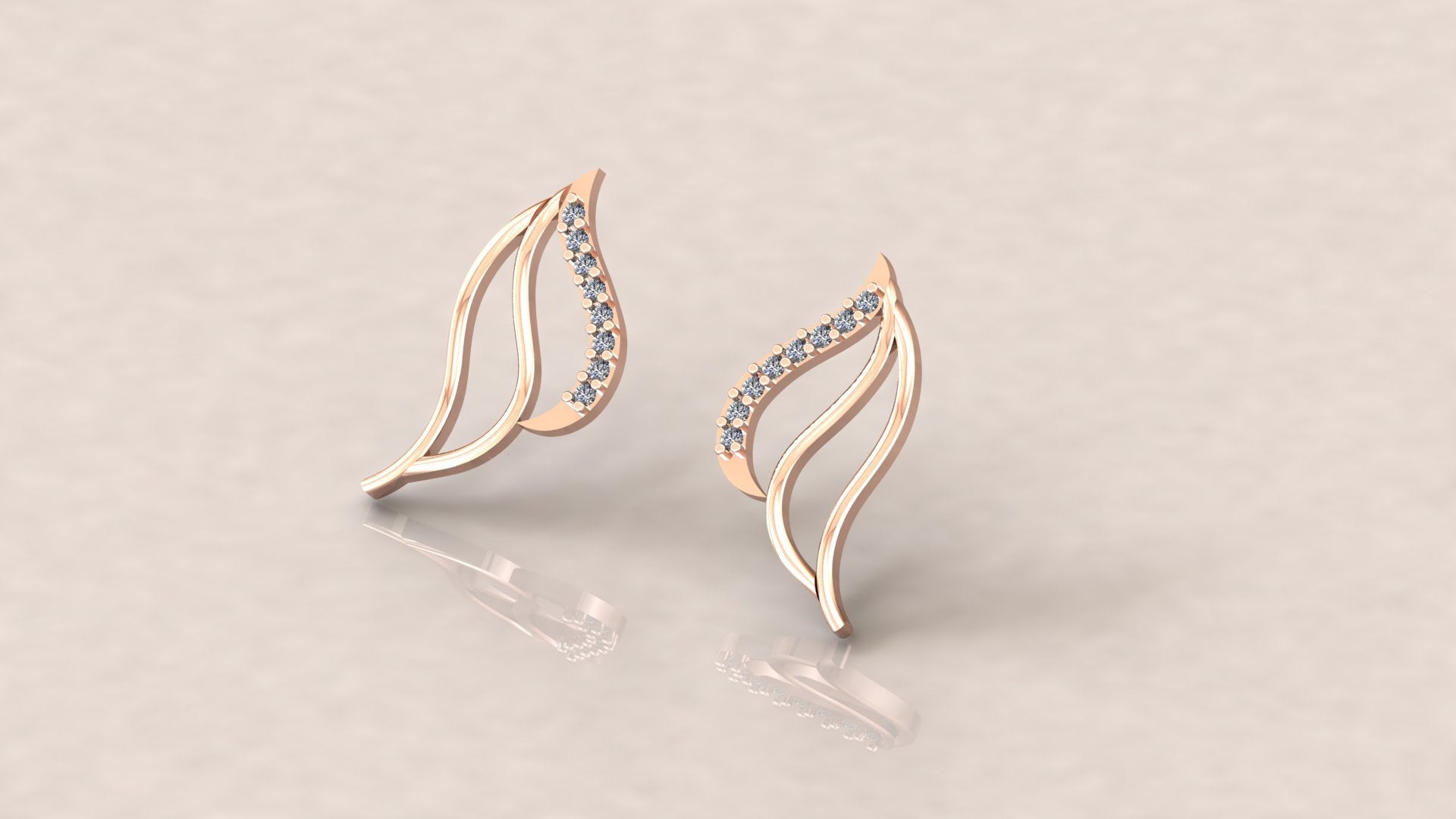 Vintage Flora Diamond Studd Earrings