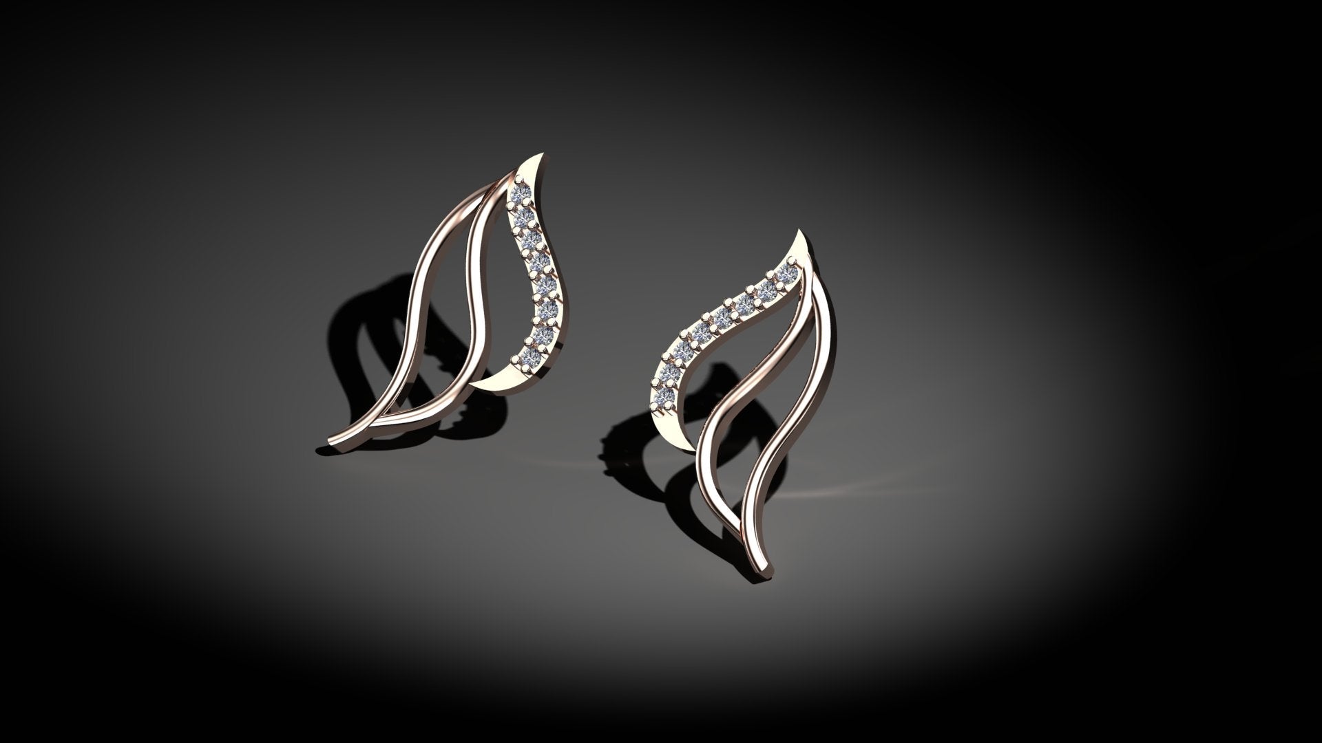 Vintage Flora Diamond Studd Earrings