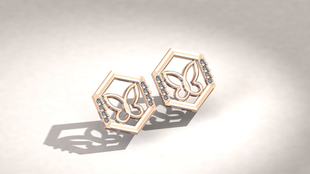 Diamond Butterfly Earrings