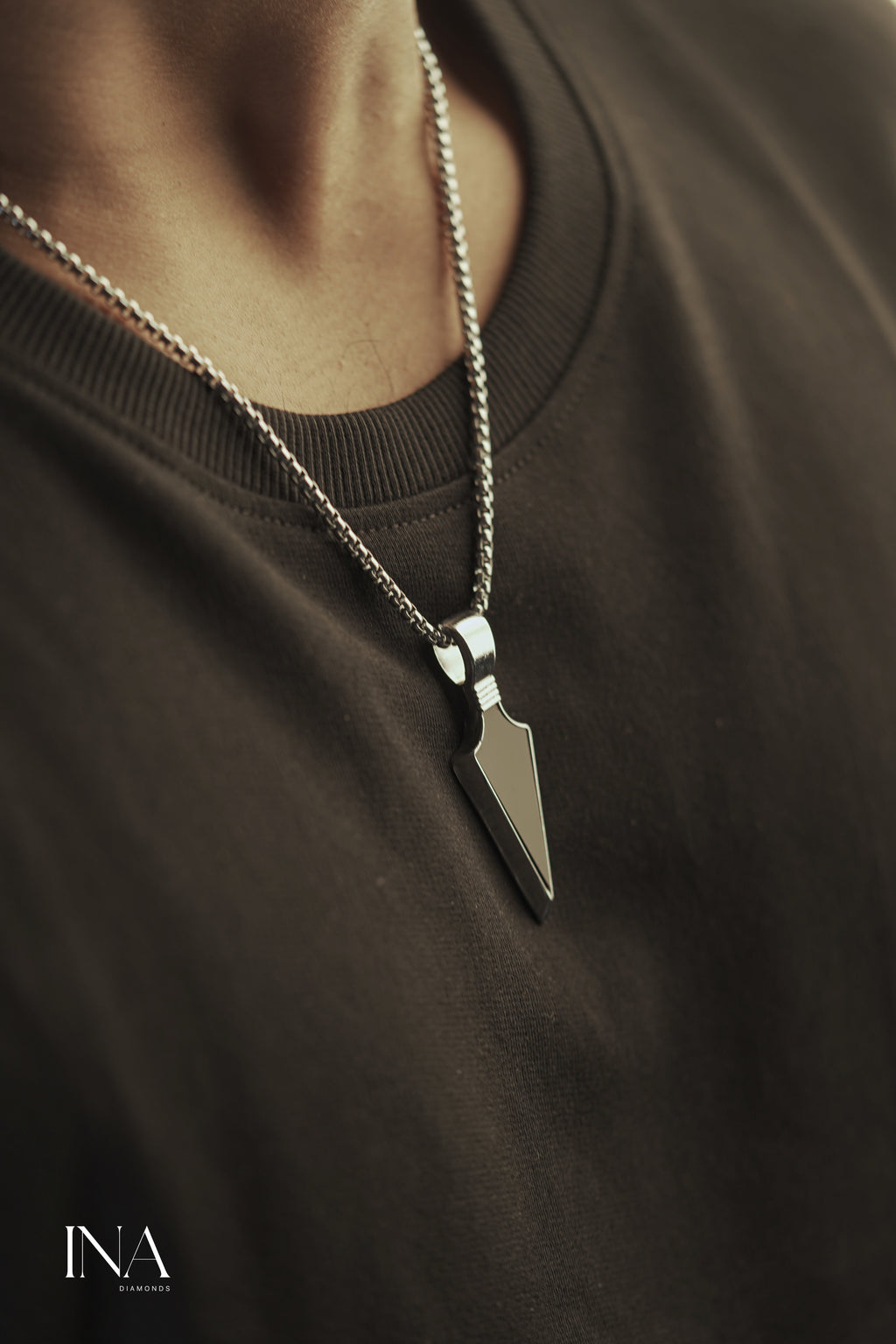 Obsidian Arrow Pendant