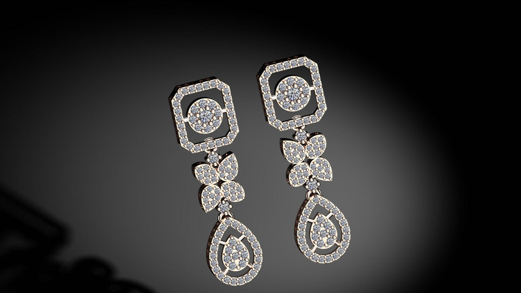 Exquisite Rose Gold Diamond Earrings
