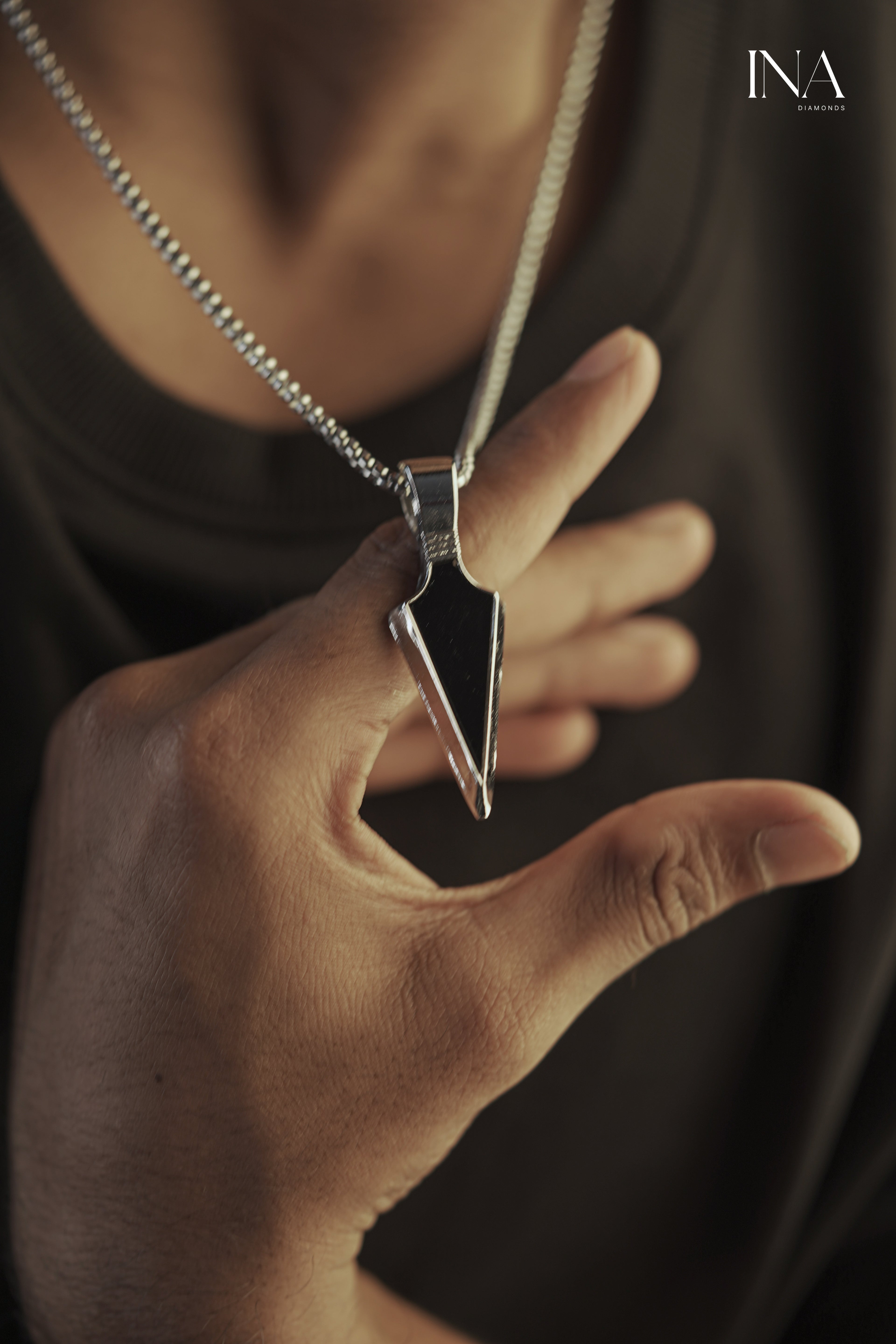 Obsidian Arrow Pendant