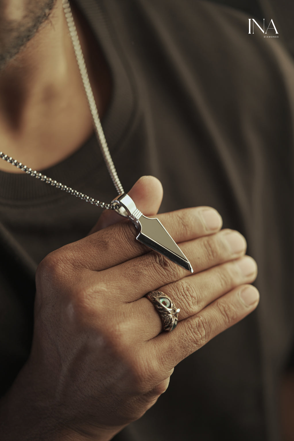 Obsidian Arrow Pendant