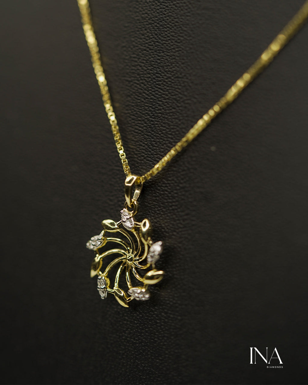 Radiant Swirl Diamond Pendant
