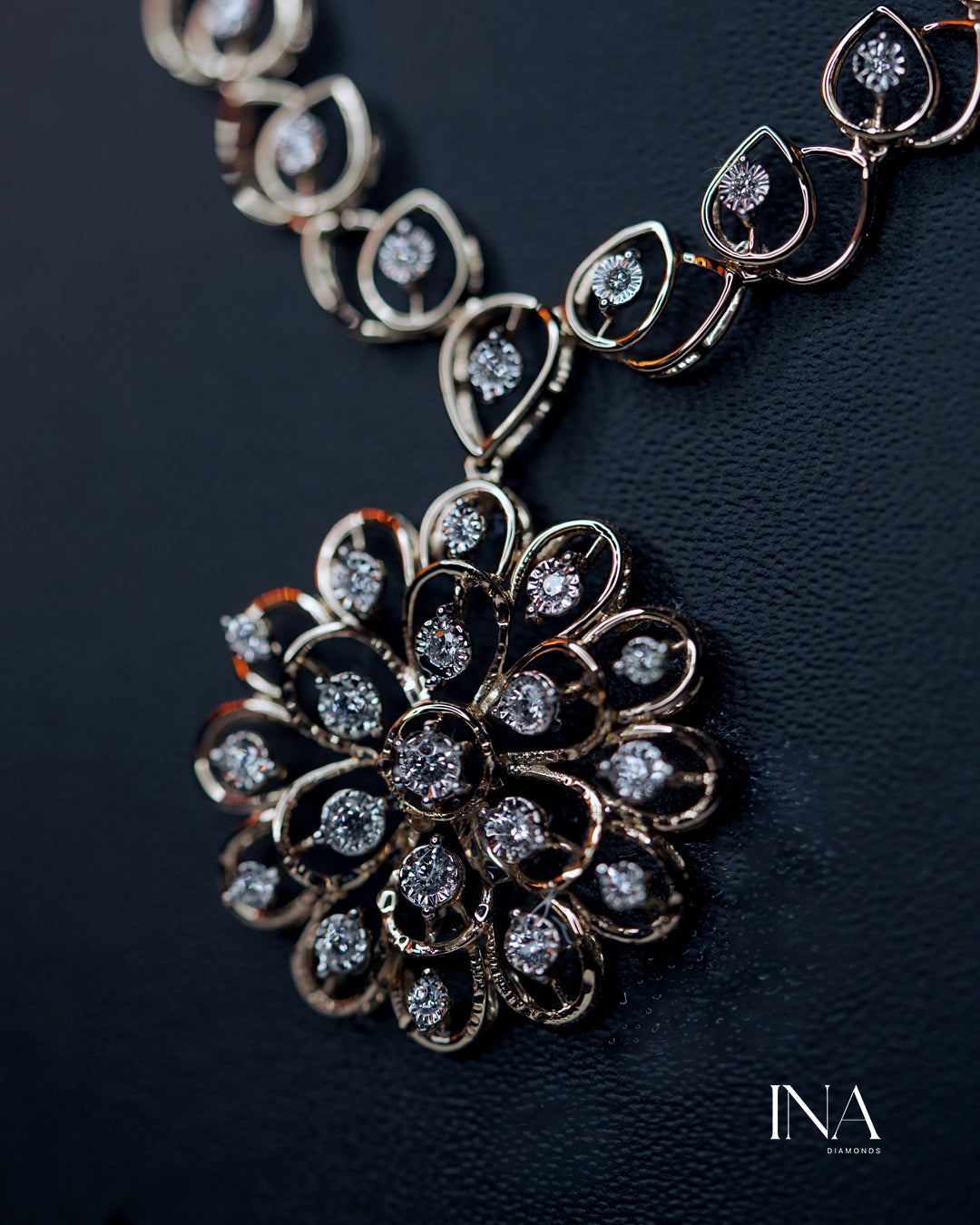 Floral Radiance Diamond Necklace