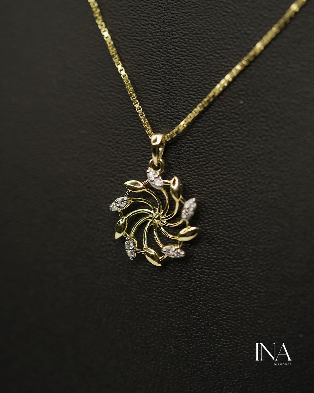 Radiant Swirl Diamond Pendant