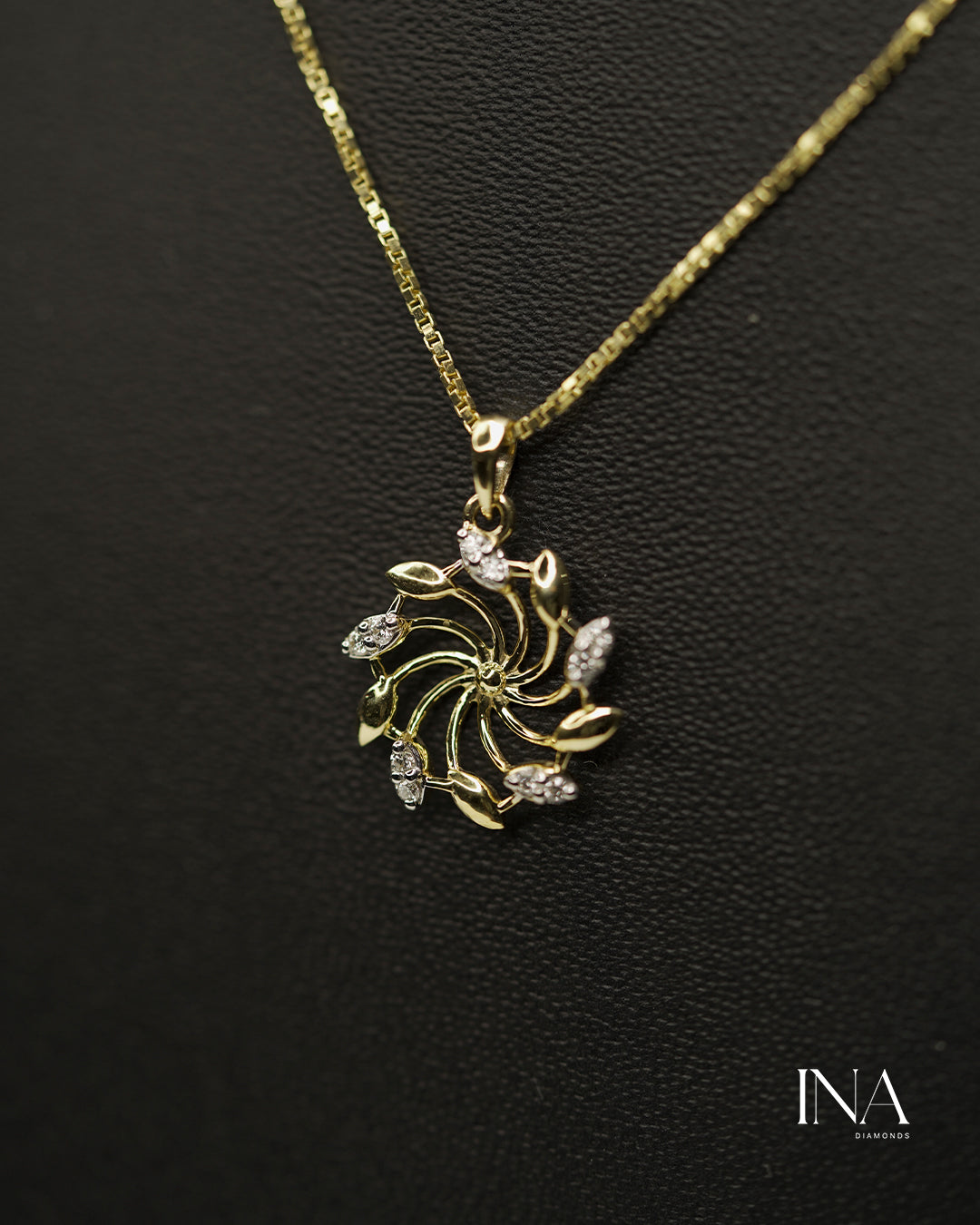 Radiant Swirl Diamond Pendant