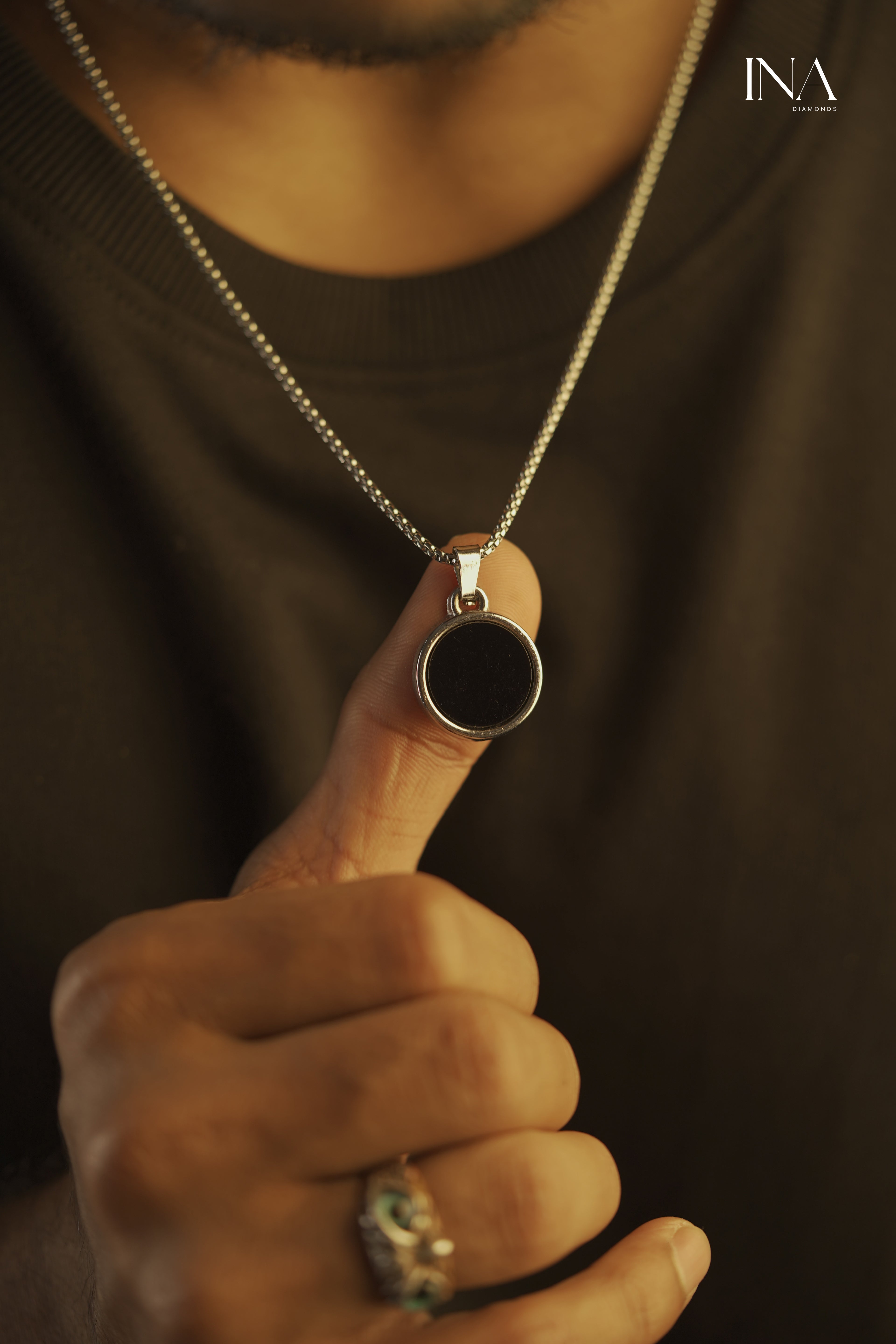 Obsidian Halo Pendant