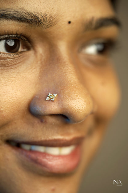 Twinkling Cross Diamond Nose Pin