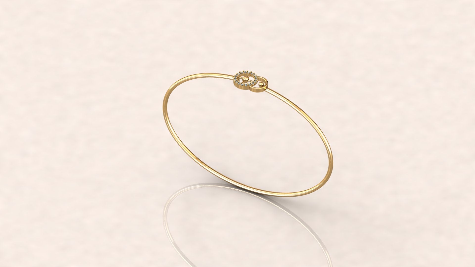 Twirl Diamond Bangle