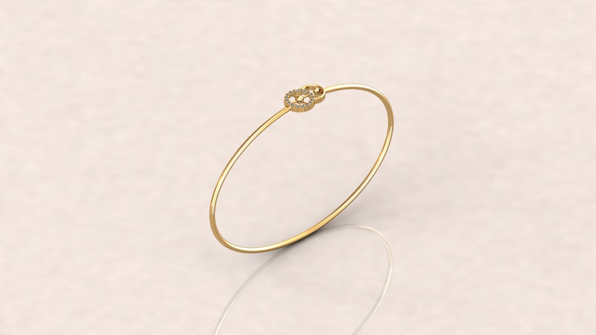 Twirl Diamond Bangle