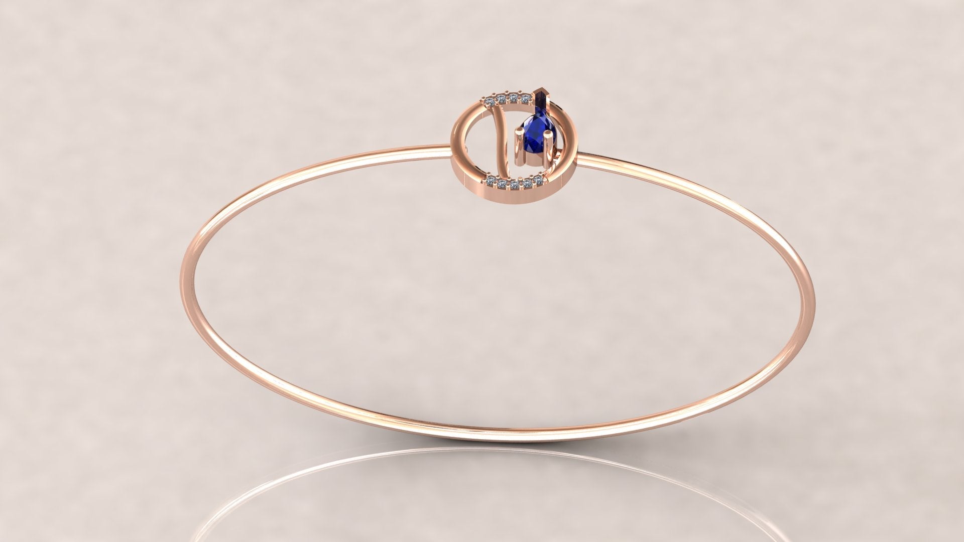 Graceful Twirl Diamond Bangle