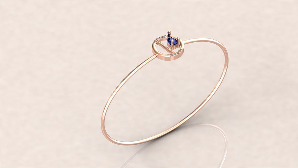 Graceful Twirl Diamond Bangle