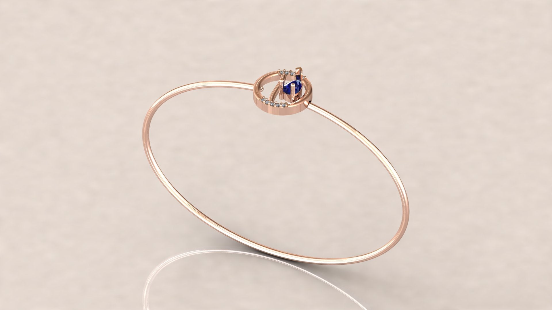 Graceful Twirl Diamond Bangle