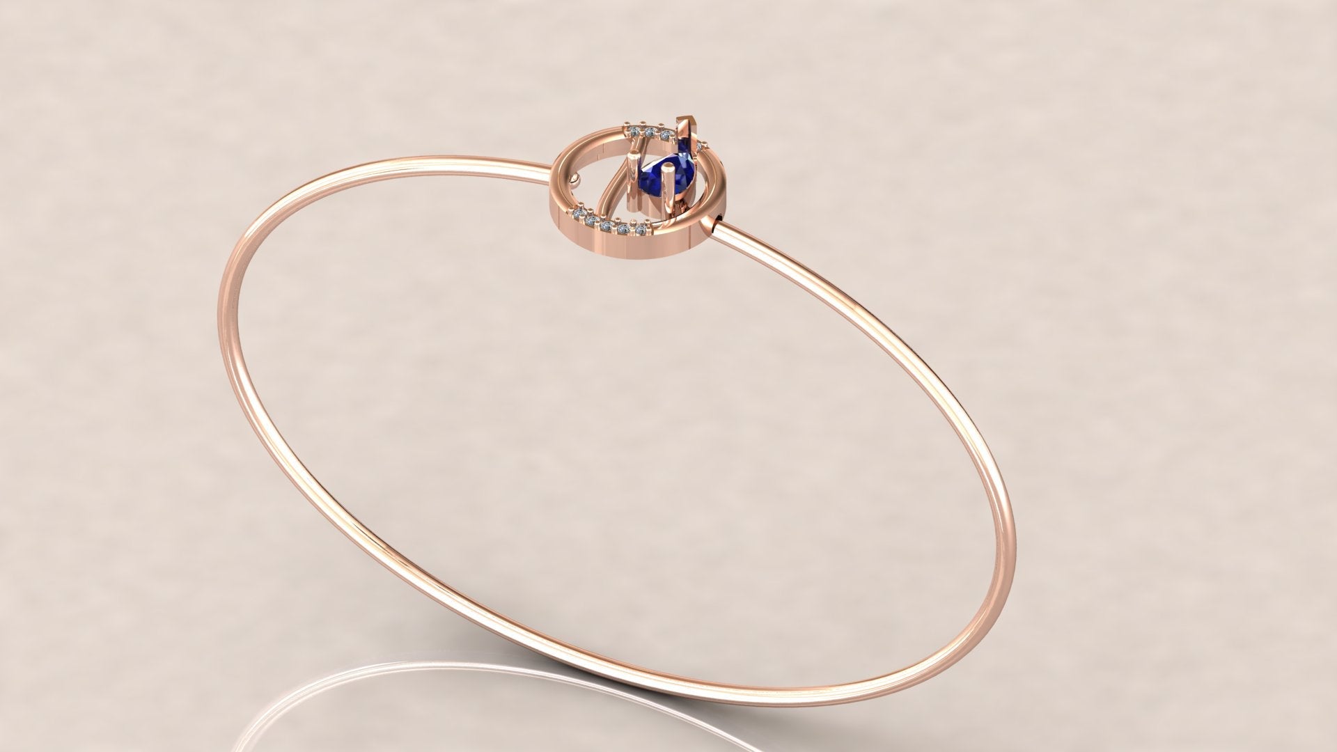 Graceful Twirl Diamond Bangle