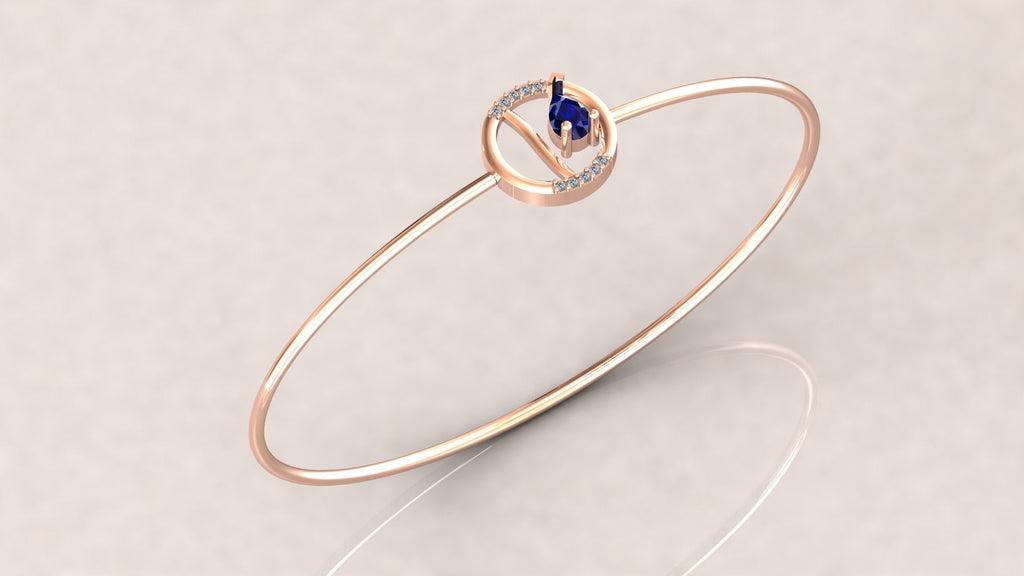 Graceful Twirl Diamond Bangle