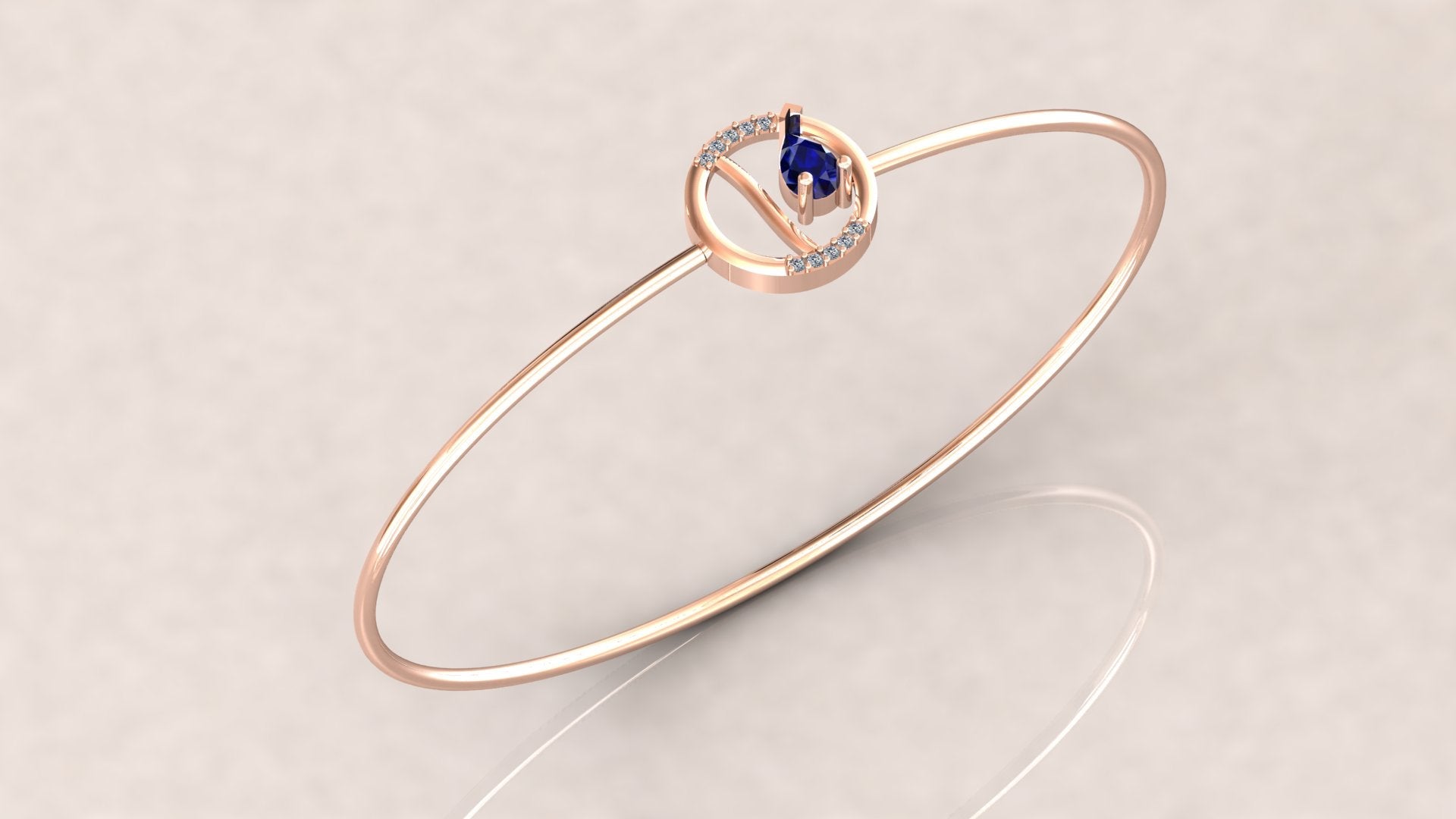 Graceful Twirl Diamond Bangle