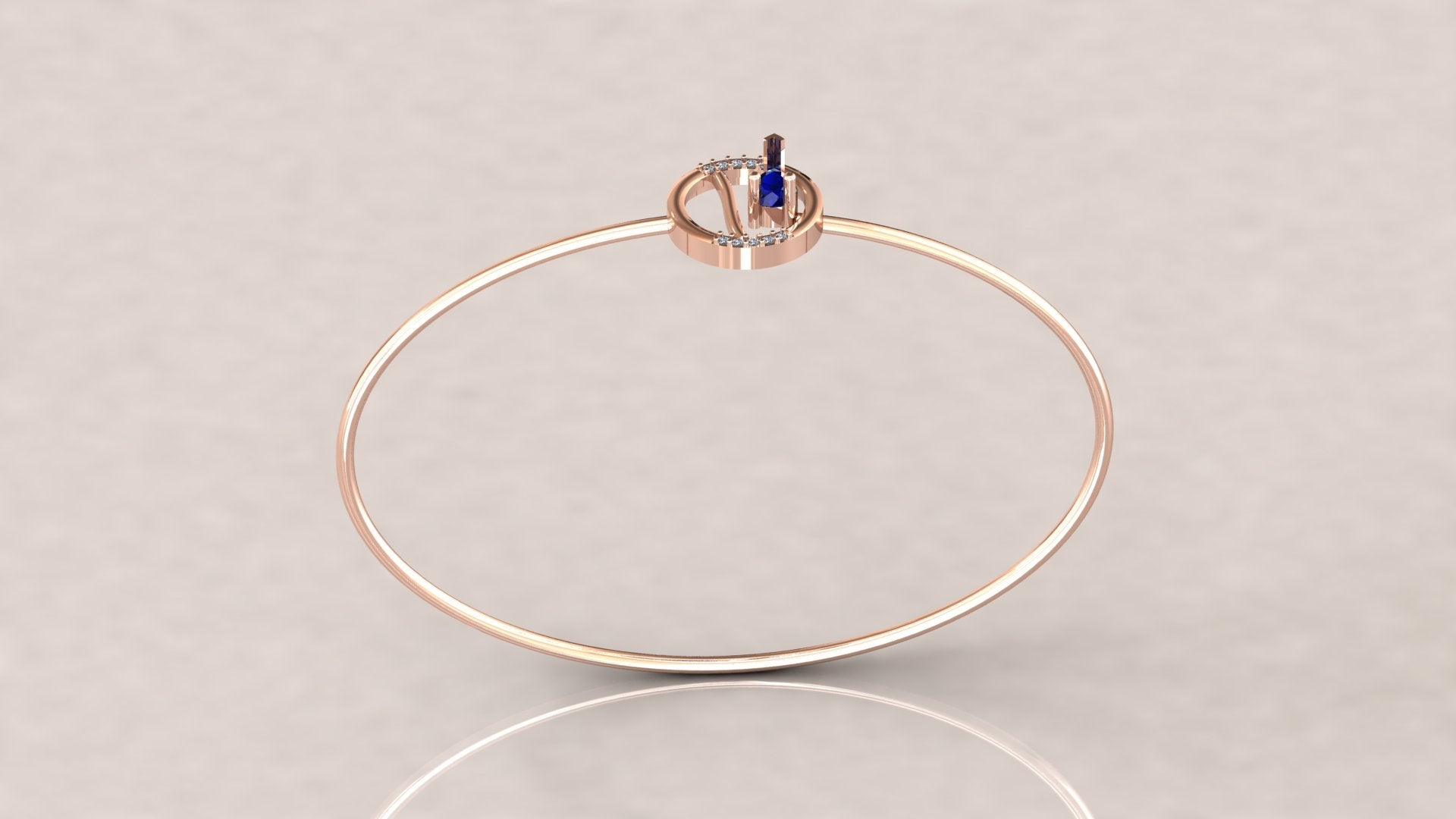 Graceful Twirl Diamond Bangle