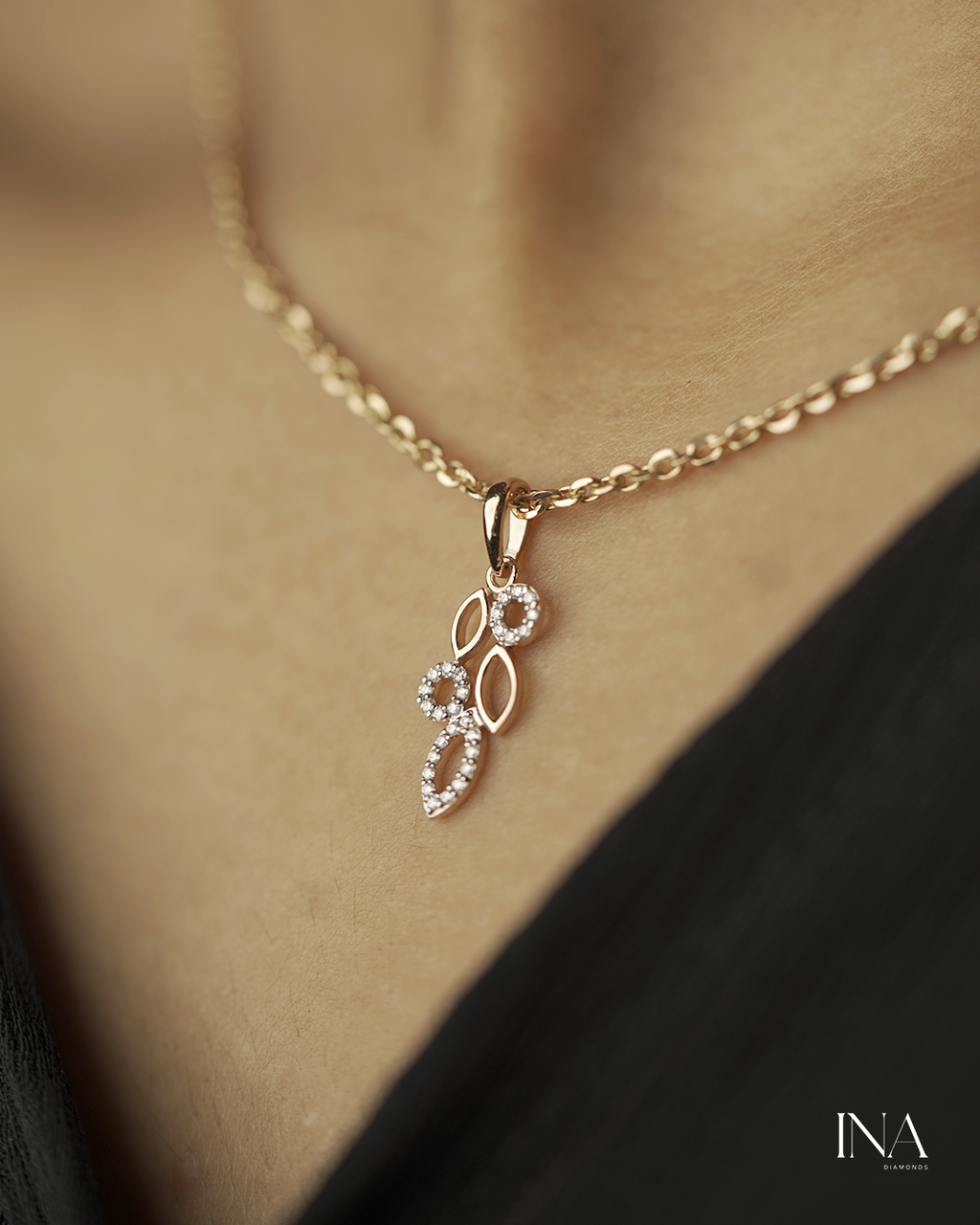 Elara Leaf Diamond Pendant
