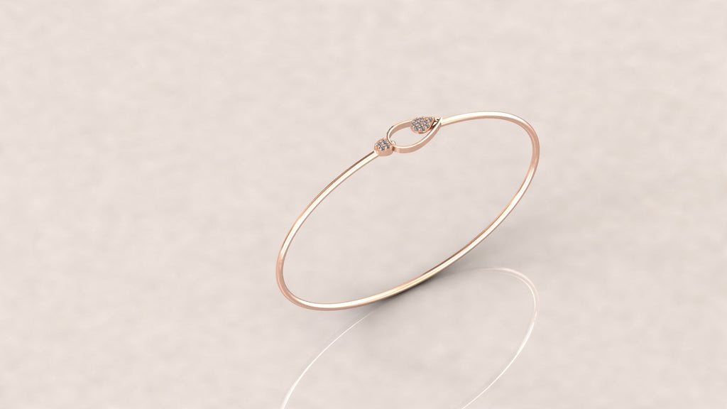 Delicate Oval Diamond Bangle