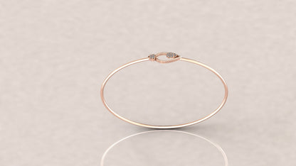 Delicate Oval Diamond Bangle