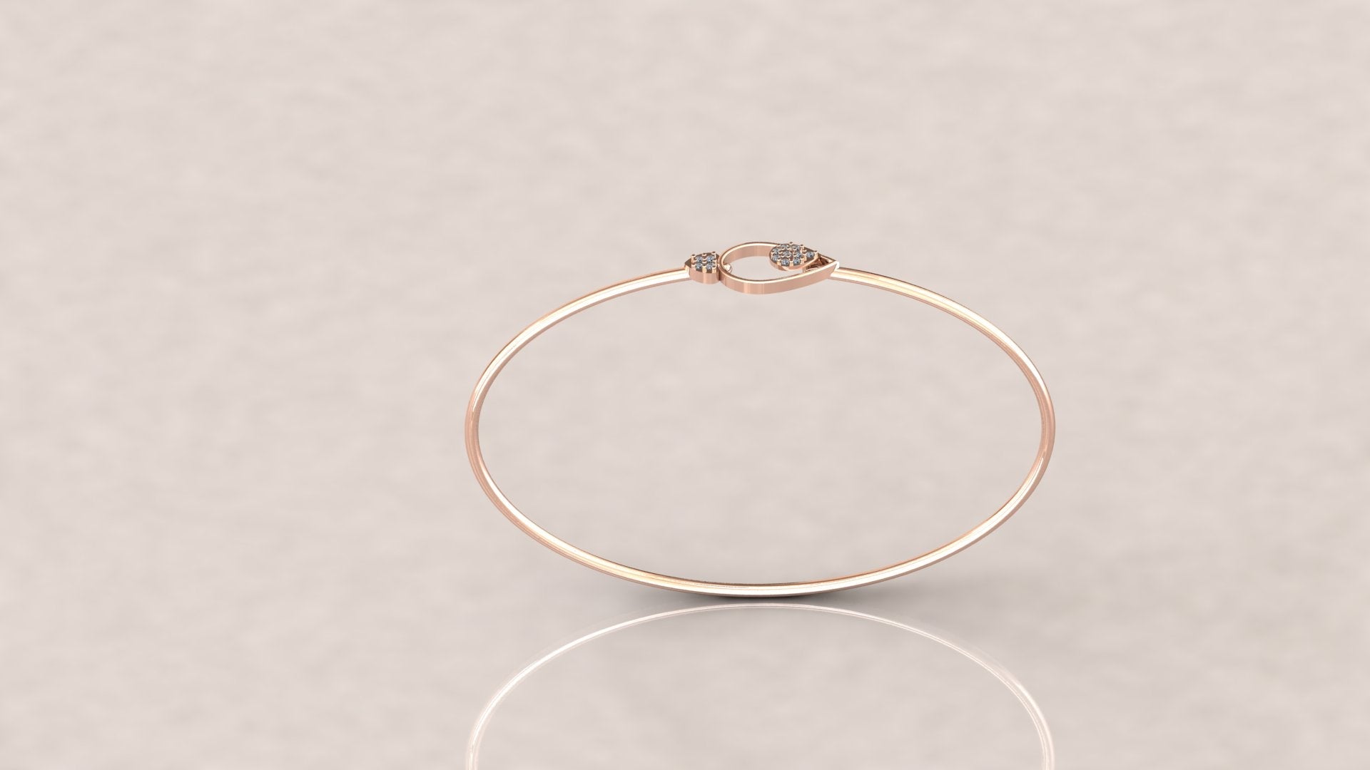 Delicate Oval Diamond Bangle