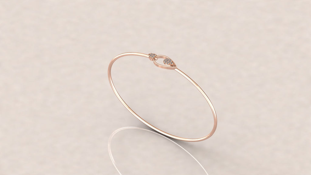 Delicate Oval Diamond Bangle