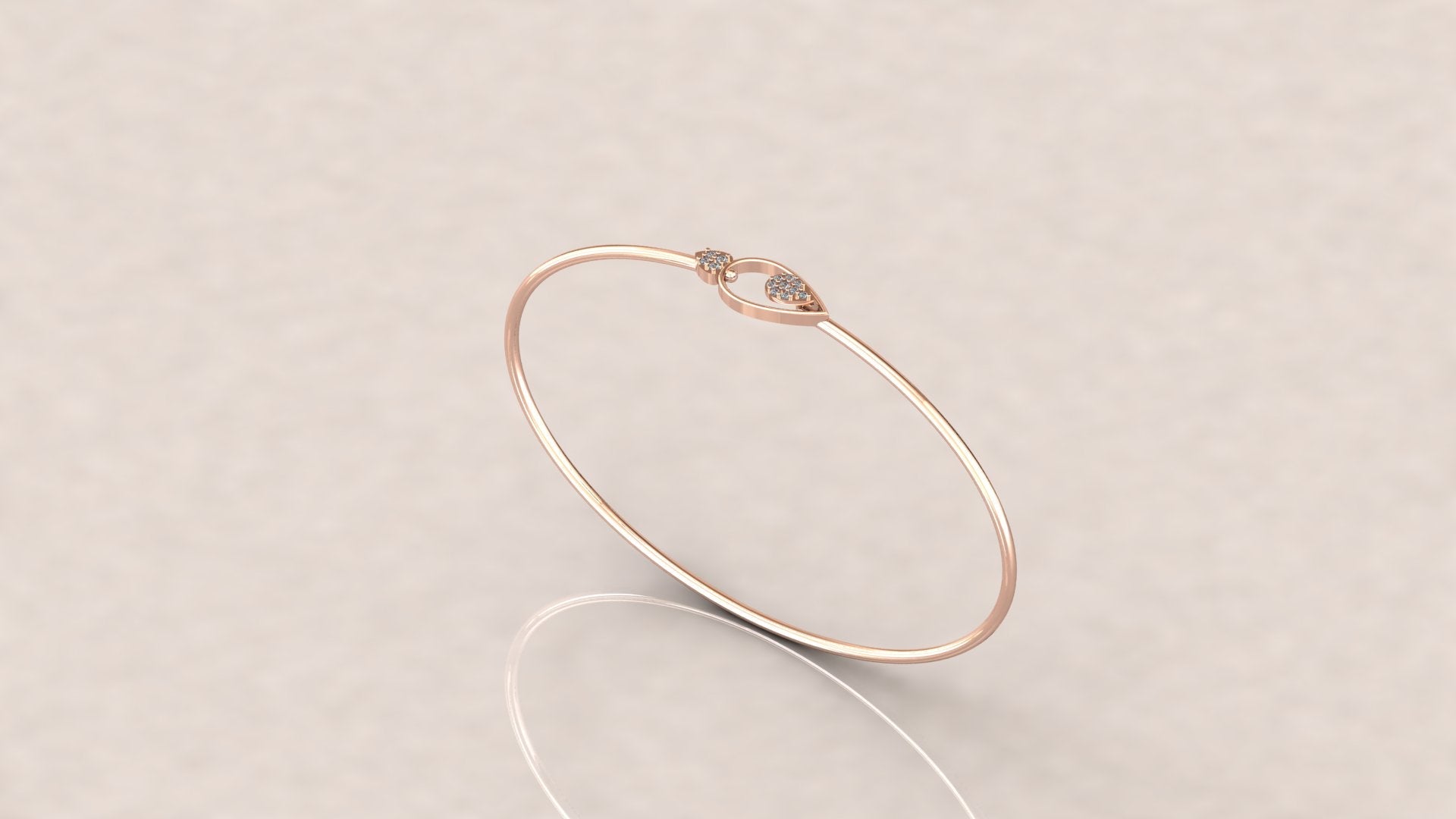 Delicate Oval Diamond Bangle