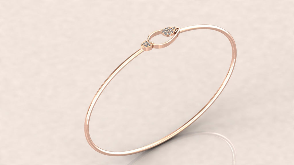 Delicate Oval Diamond Bangle