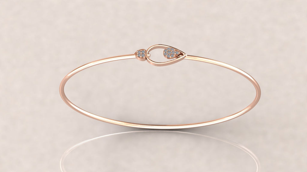 Delicate Oval Diamond Bangle