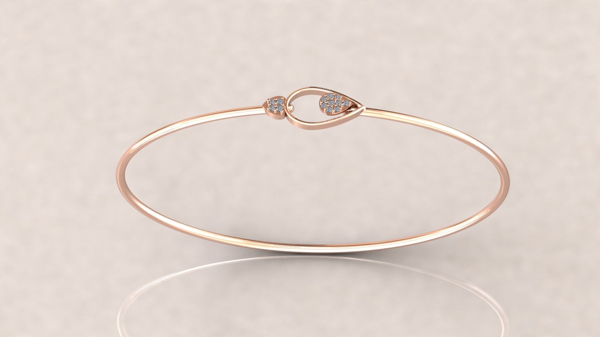 Delicate Oval Diamond Bangle