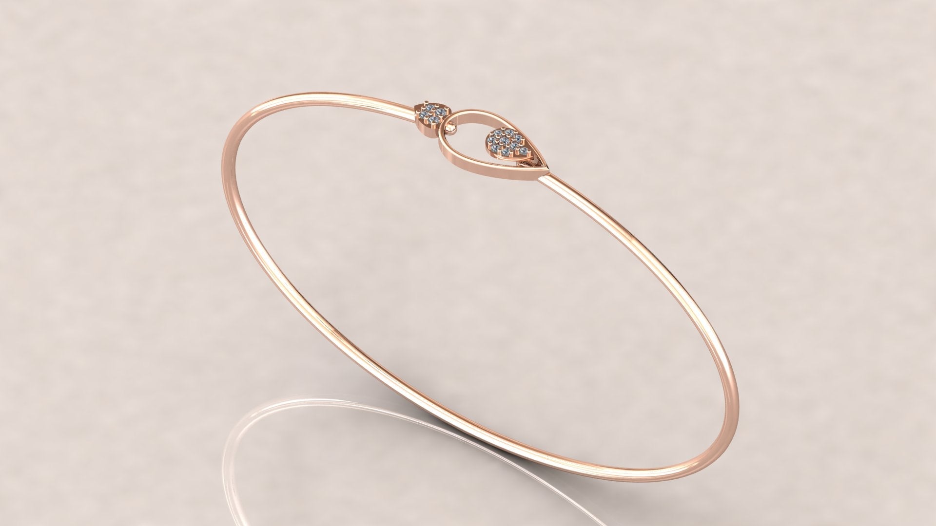 Delicate Oval Diamond Bangle