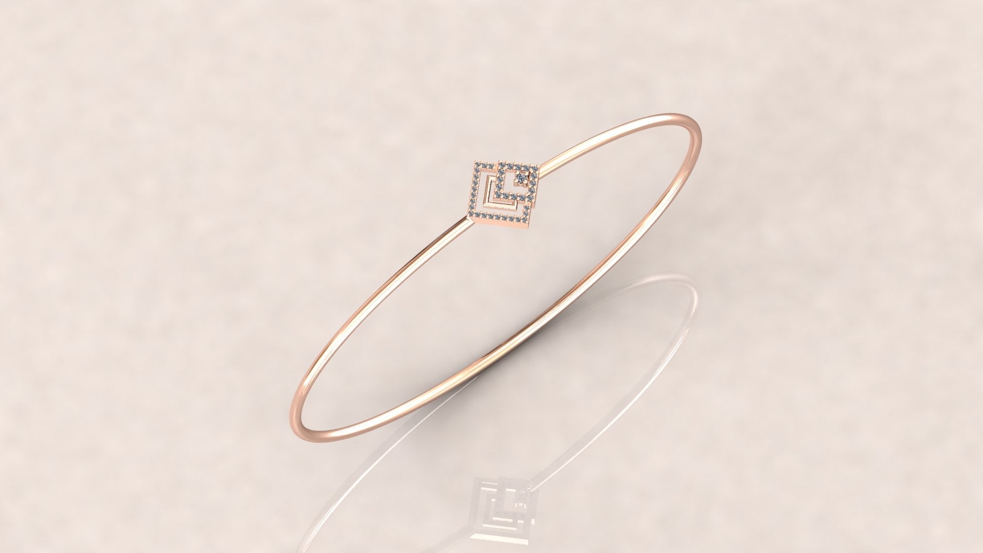 Sleek Square Diamond Bangle