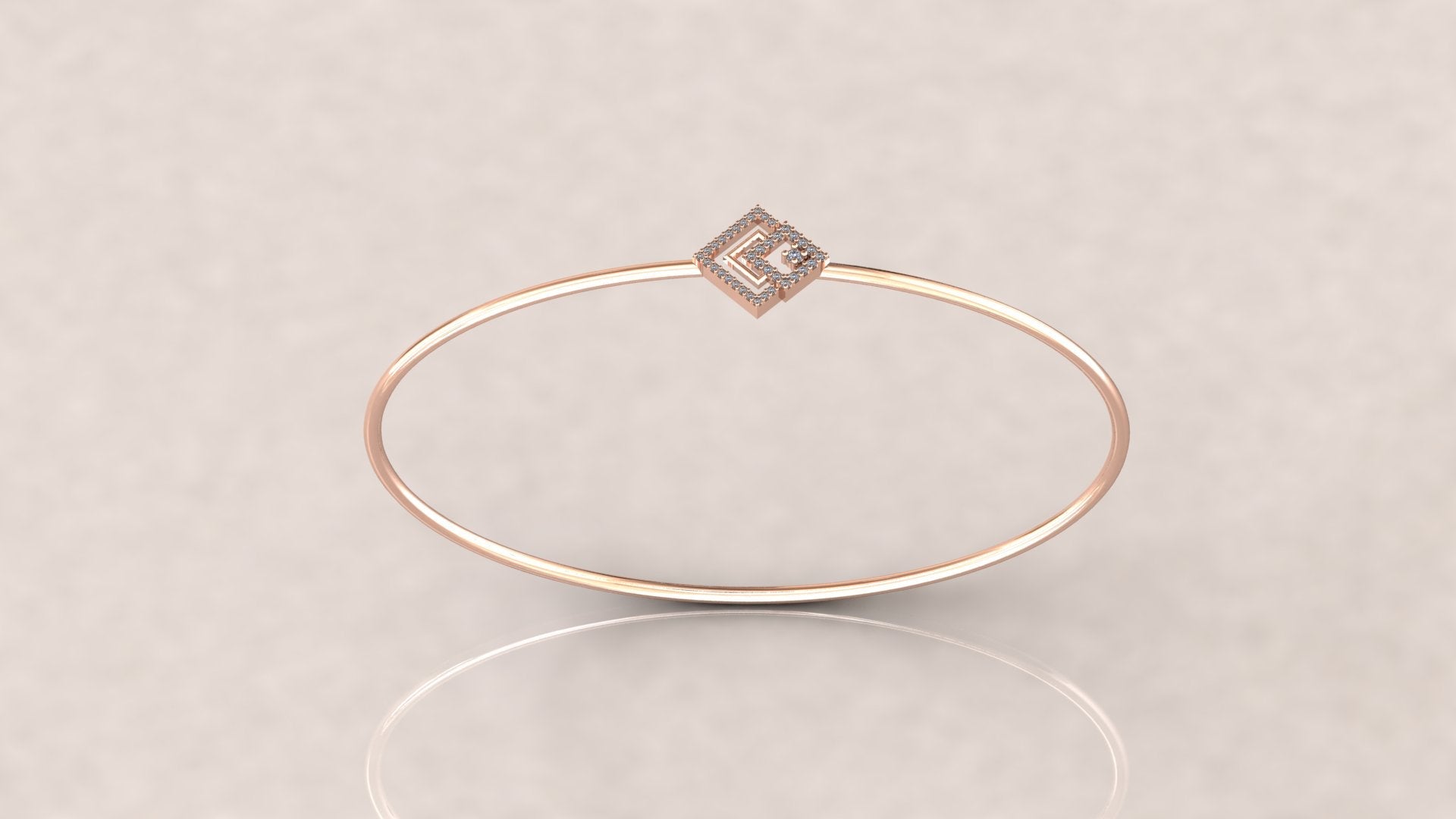 Sleek Square Diamond Bangle