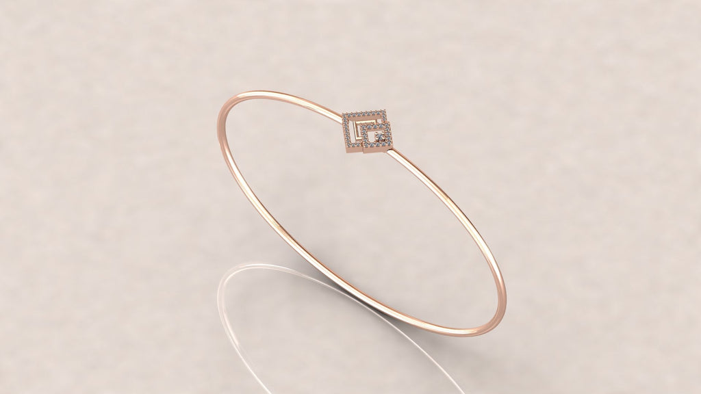 Sleek Square Diamond Bangle