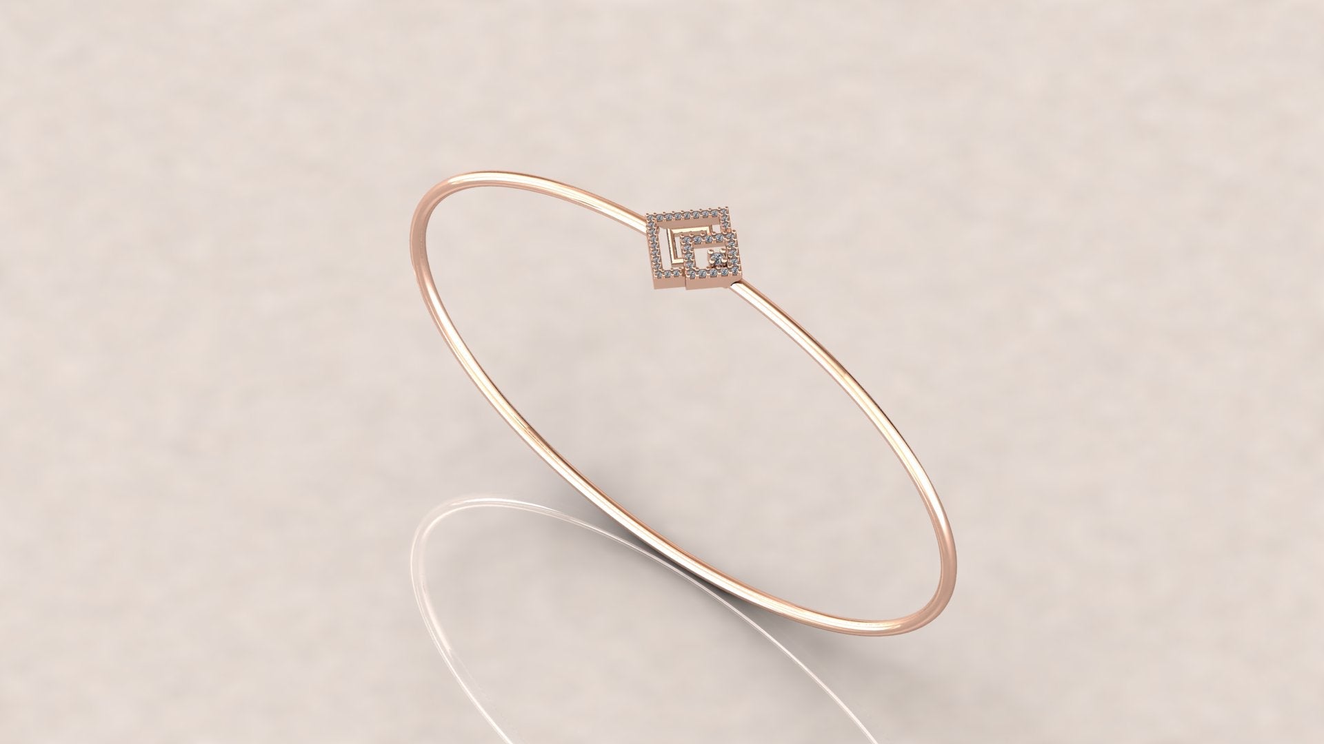 Sleek Square Diamond Bangle