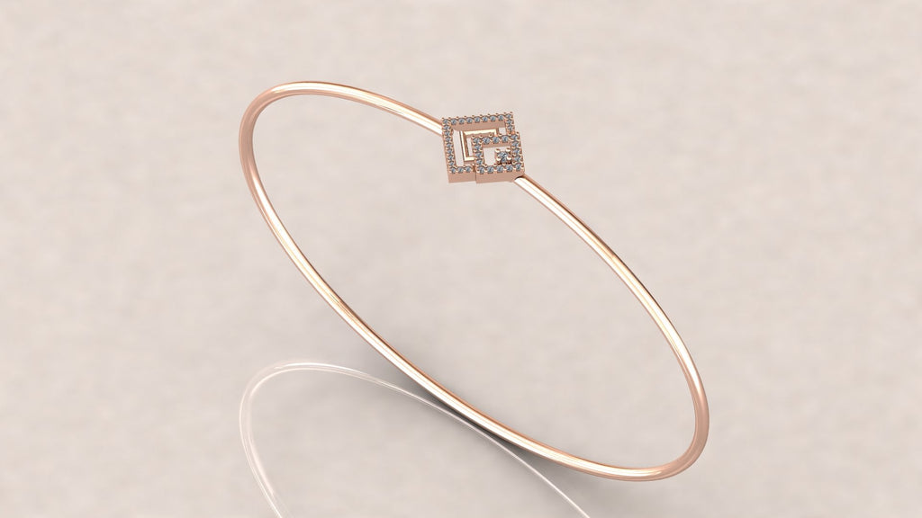 Sleek Square Diamond Bangle