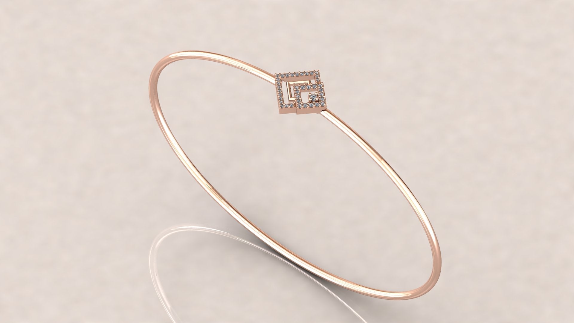 Sleek Square Diamond Bangle